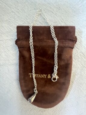 Tiffany & Co. Silver Teardrop Charm Necklace